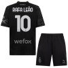 Original Trikotsatz AC Mailand Rafael Leao 10 4.trikot 2023-24 Schwarze Für Kinder